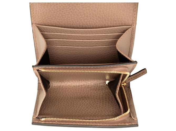 Cartera Bi-fold Gucci GG Marmont Supreme Beige - vista 4