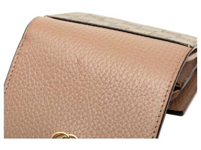 Cartera Bi-fold Gucci GG Marmont Supreme Beige - vista 5