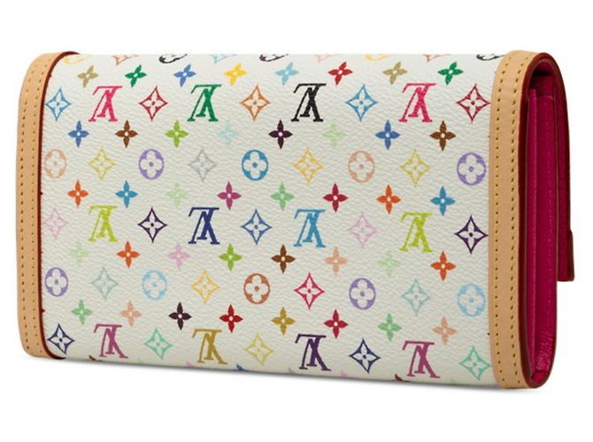 Sarah Louis Vuitton x Takashi Murakami Long Wallet Rosa Bianco - vista 2