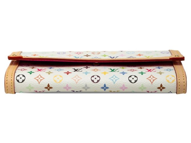 Sarah Louis Vuitton x Takashi Murakami Long Wallet Rosa Bianco - vista 3