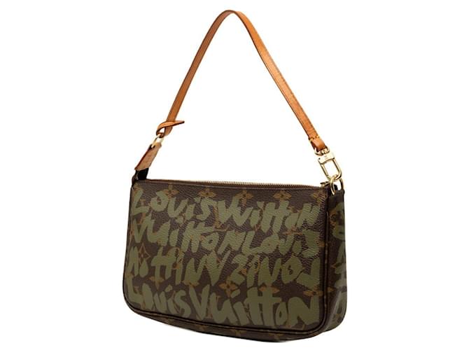 Louis Vuitton Monogram Graffiti Pochette Accessoires Marrone Cachi - vista 2