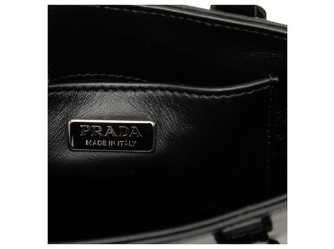 Borsa a mano in pelle nera Prada Nero - vista 5