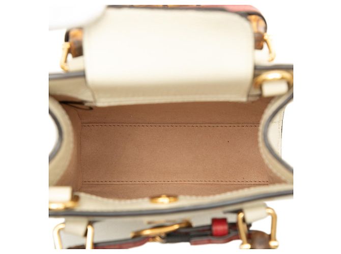 Mini borsa tote Gucci Bamboo Diana Bianco Crudo - vista 4