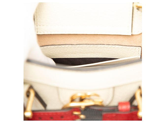 Mini borsa tote Gucci Bamboo Diana Bianco Crudo - vista 6