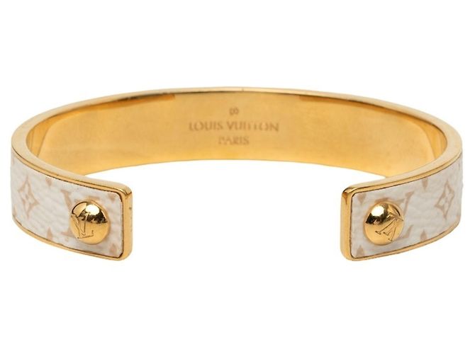 Bracciale Jonc Wild LV Louis Vuitton Bianco D'oro - vista 3