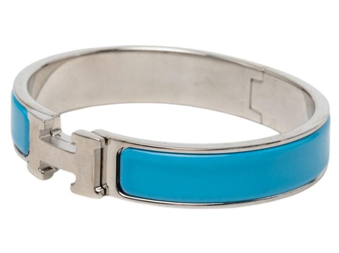 Hermès Pulsera de esmalte Hermes Click H PM Plata Azul - vista 2
