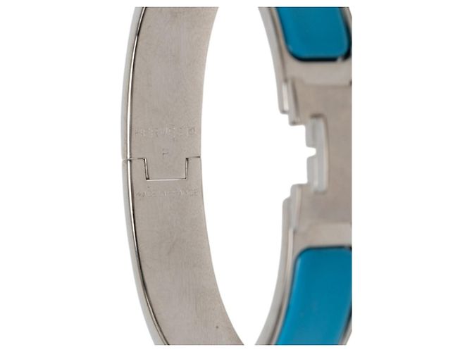 Hermès Pulsera de esmalte Hermes Click H PM Plata Azul - vista 5