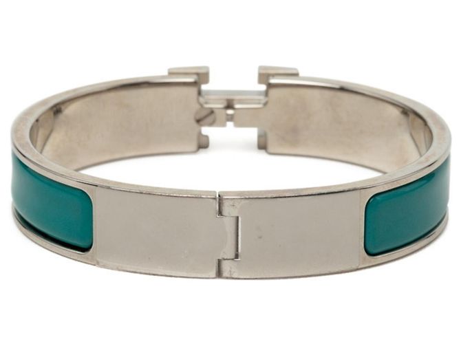 Hermès Emaille-Armband Hermes Click H PM Silber Grün - Ansicht 2