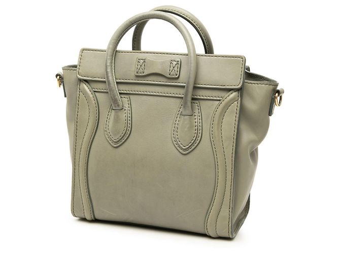 Céline Borsa a mano/Borsa a tracolla Celine Luggage Nano Shopper Verde Cachi - vista 2