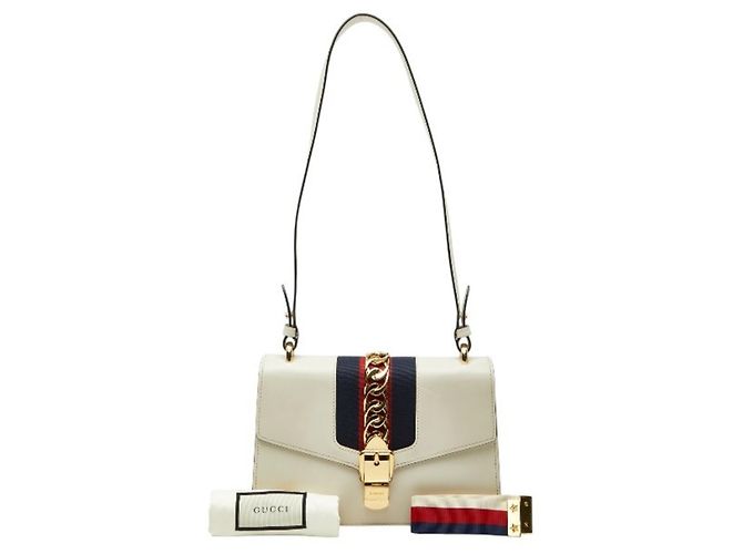 Borsa a tracolla Gucci Sherry Line Sylvie Bianco - vista 12