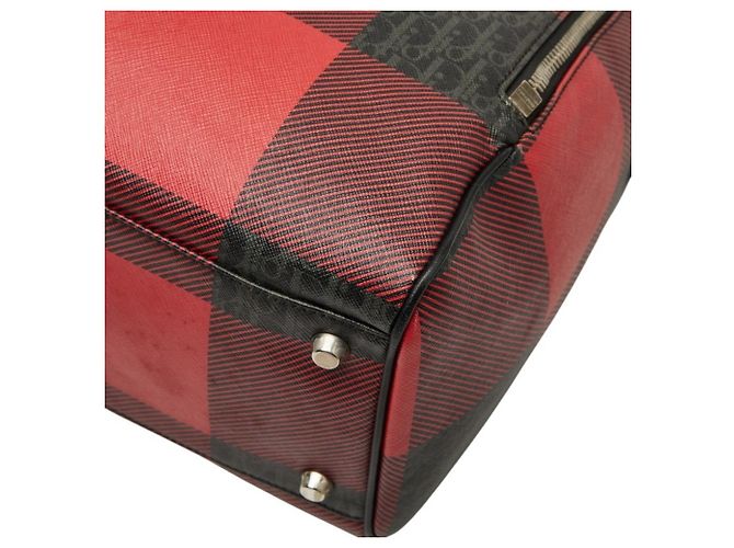 Christian Dior Borsa a tracolla a quadri Dior Homme Nero Rosso - vista 4
