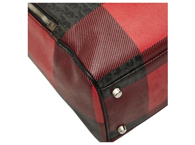 Christian Dior Borsa a tracolla a quadri Dior Homme Nero Rosso - vista 5