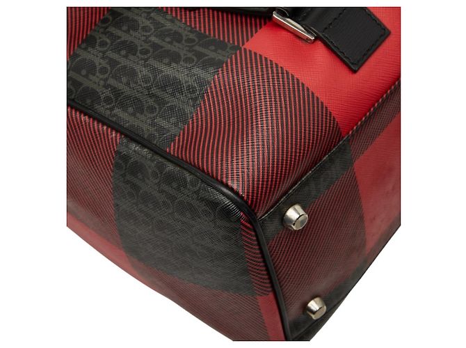 Christian Dior Borsa a tracolla a quadri Dior Homme Nero Rosso - vista 7