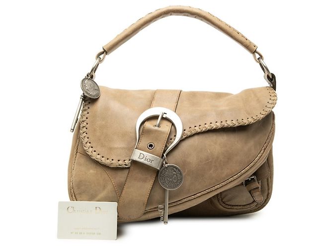 Borsa Christian Dior Dior Gaucho Beige - vista 7