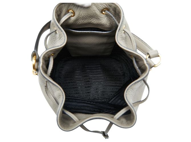 Borsa a mano e borsa a tracolla con logo Prada Grigio - vista 8