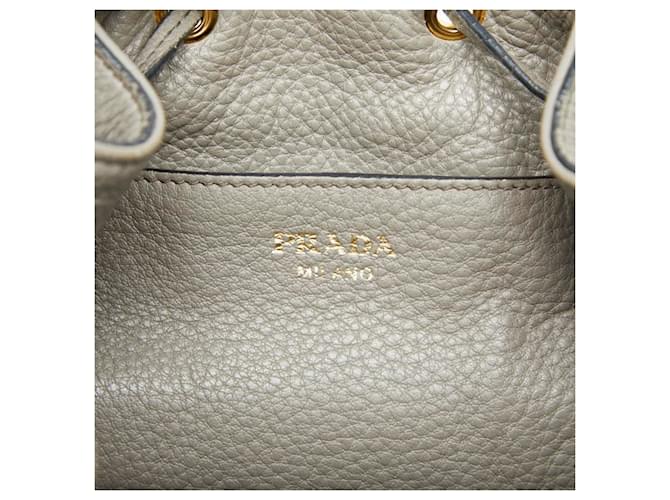 Borsa a mano e borsa a tracolla con logo Prada Grigio - vista 9