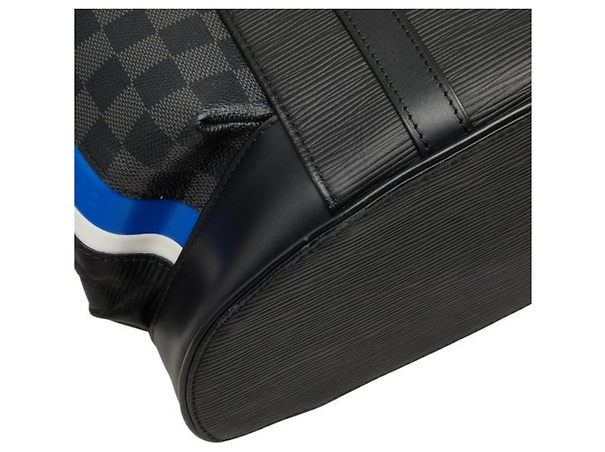 Zaino Louis Vuitton Epi Damier Graphite Christopher PM Nero Blu - vista 5