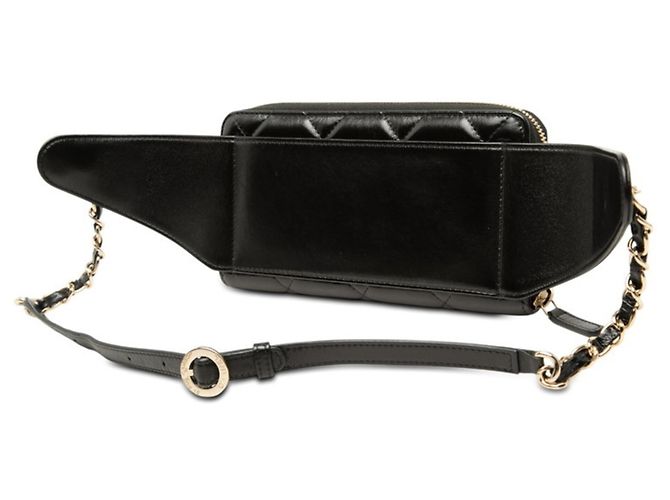 Cambon Portafoglio Chanel Coco Mark Matelassé in agnello nero - vista 2