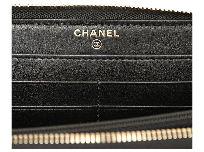 Cambon Portafoglio Chanel Coco Mark Matelassé in agnello nero - vista 5