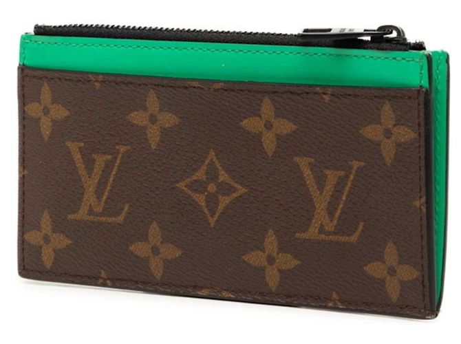 Tarjetero Monogram Macassar Louis Vuitton Castaño Verde - vista 2