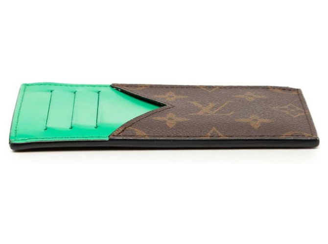 Tarjetero Monogram Macassar Louis Vuitton Castaño Verde - vista 3
