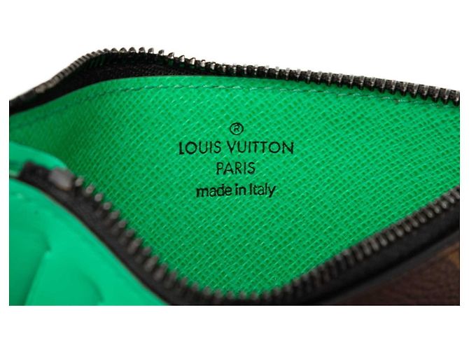 Tarjetero Monogram Macassar Louis Vuitton Castaño Verde - vista 5