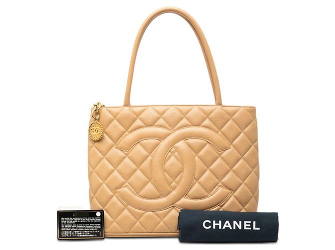 Borsa Tote Chanel Matelassé Coco Mark Reissue Beige - vista 7