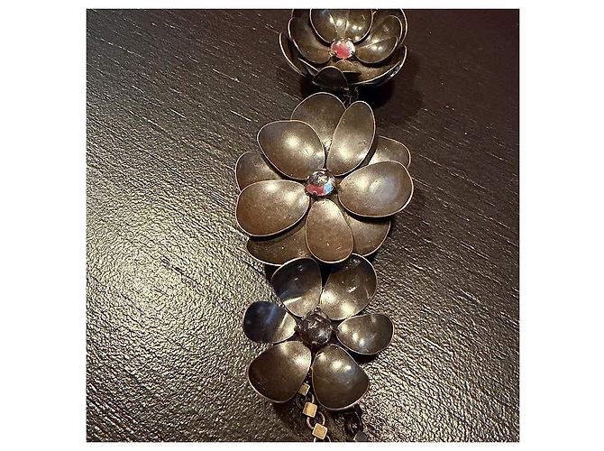 Collana Louis Vuitton 07 AW Runway Brass Chain Flower Bronzo - vista 3