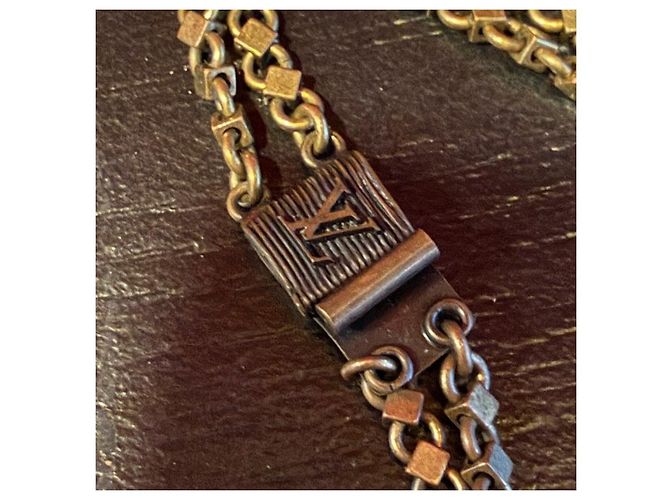 Collana Louis Vuitton 07 AW Runway Brass Chain Flower Bronzo - vista 7