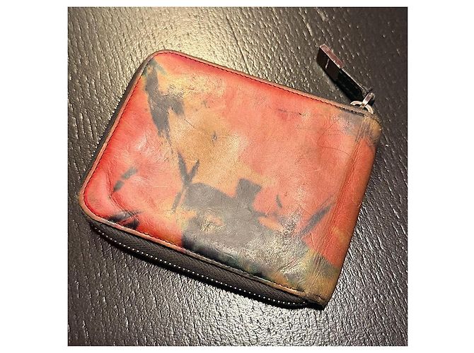 Christian Dior Dior Homme Jackson Pollock Camo Leather Compact Wallet Brown Black Multiple colors - view 2