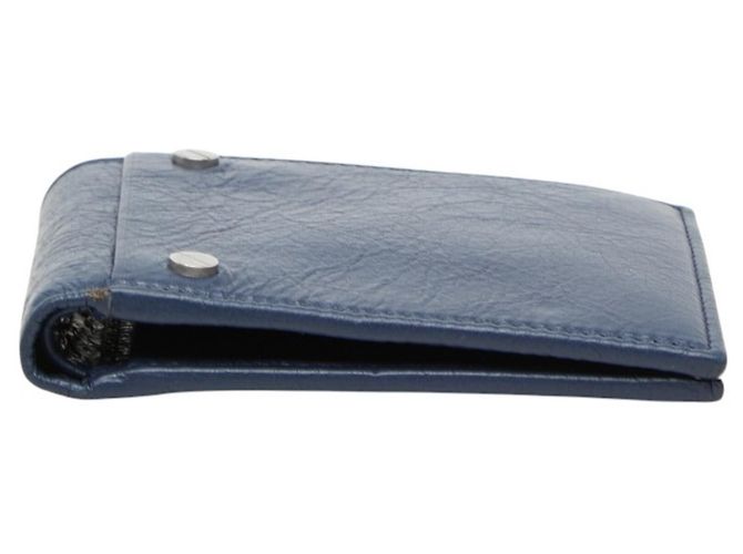 Everyday Balenciaga Navy Leather Bi-Fold Wallet Navy blue - view 3