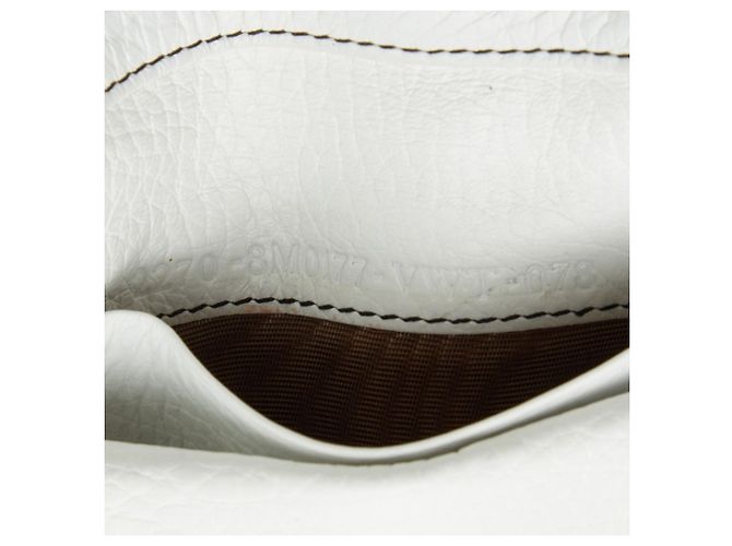 Fendi Zucchino Logo Charm Tri-fold Wallet Brown White - view 8