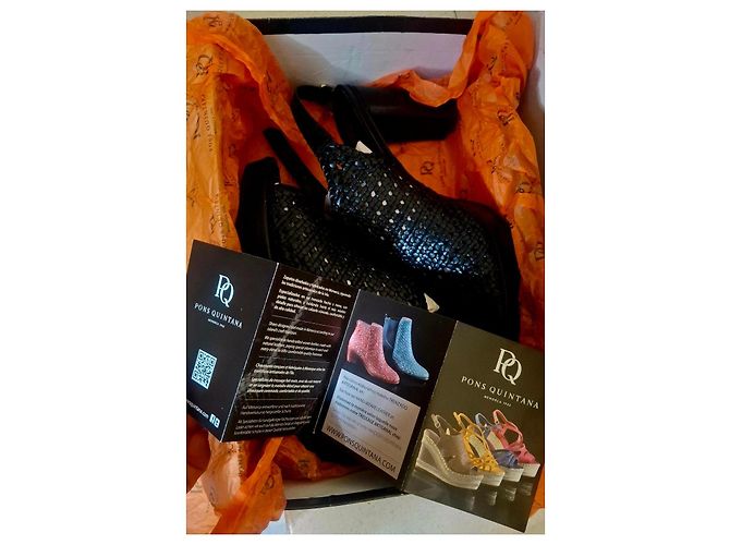 Autre Marque Sandali Pons Quintana Wendy in pelle intrecciata nera Nero - vista 20