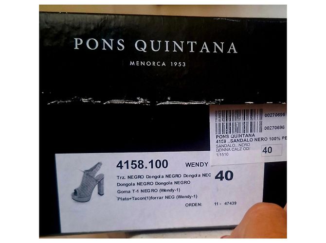 Autre Marque Sandali Pons Quintana Wendy in pelle intrecciata nera Nero - vista 3