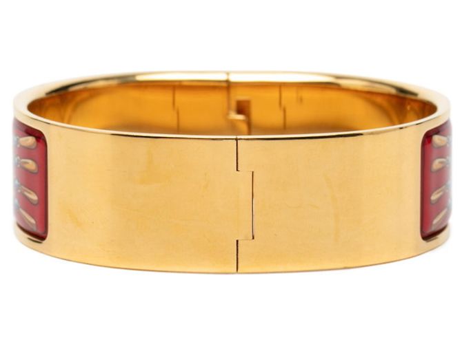 Hermès Pulsera Bangle Hermes Email GM Loquet Cloisonné Roja Multicolor Dorado - vista 3