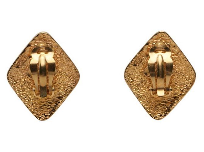 Orecchini a clip Chanel Vintage Coco Mark Diamond D'oro - vista 2
