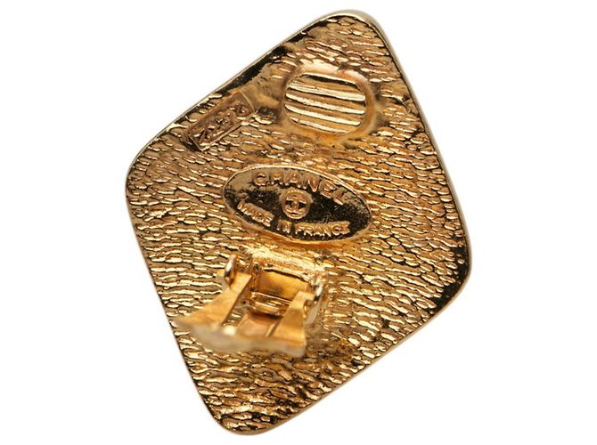 Orecchini a clip Chanel Vintage Coco Mark Diamond D'oro - vista 3