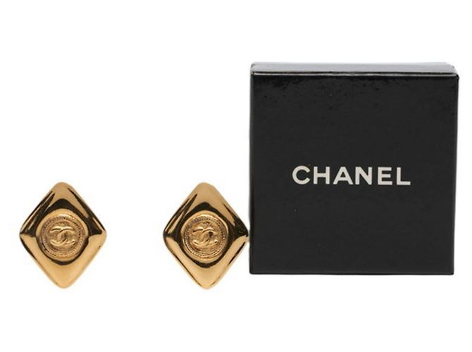 Orecchini a clip Chanel Vintage Coco Mark Diamond D'oro - vista 4