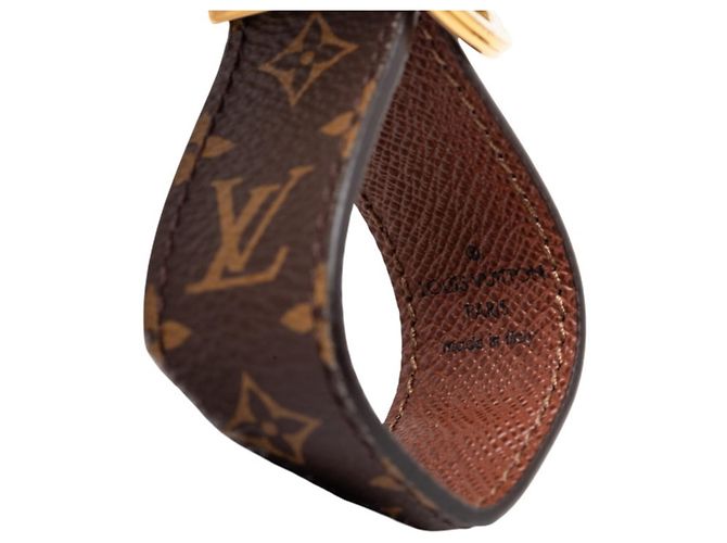 Portachiavi Monogram Dragonne Louis Vuitton Marrone D'oro - vista 3