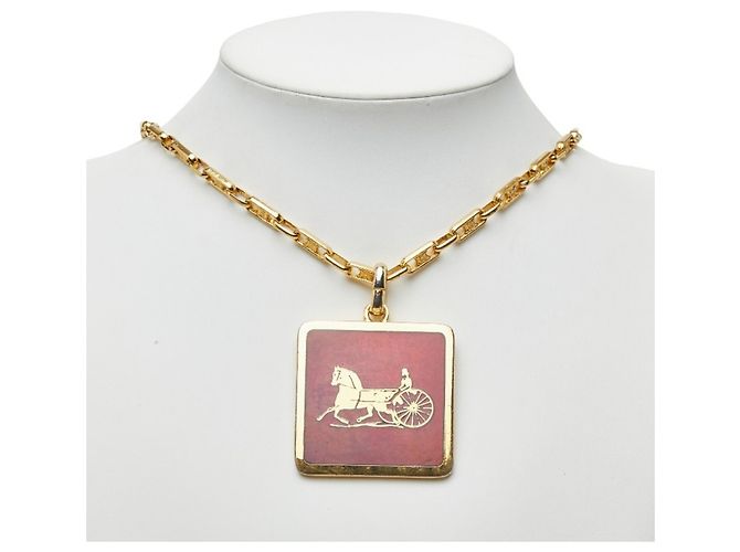 Céline Collana con pendente Celine Macadam Carriage Rosso D'oro - view 5