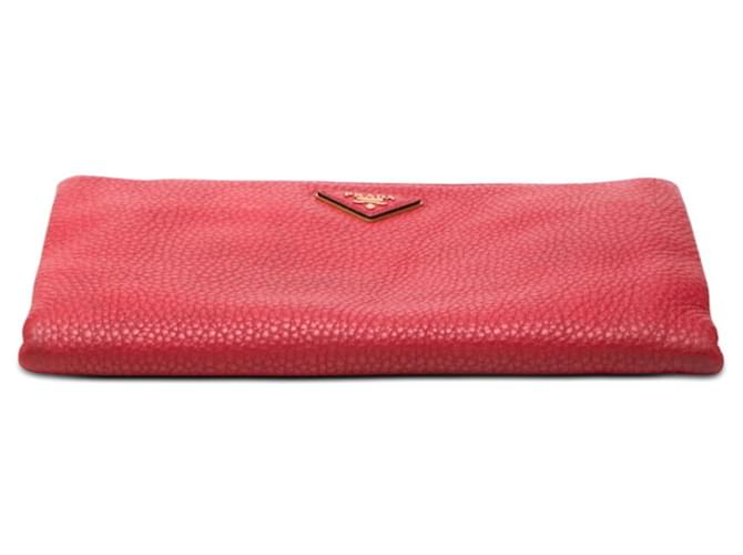 Borsa a tracolla e clutch con placca logo Triangle Prada Rosso - vista 3