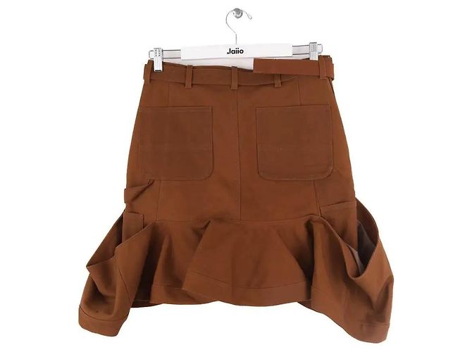 Falda Sacai de algodón marrón M Castaño - vista 3
