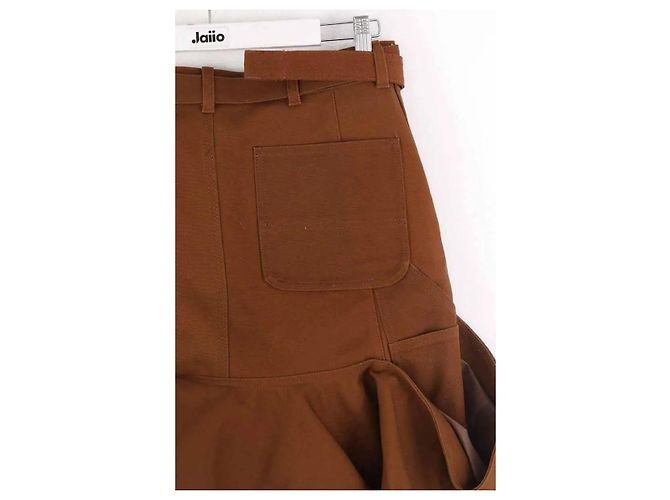 Falda Sacai de algodón marrón M Castaño - vista 4