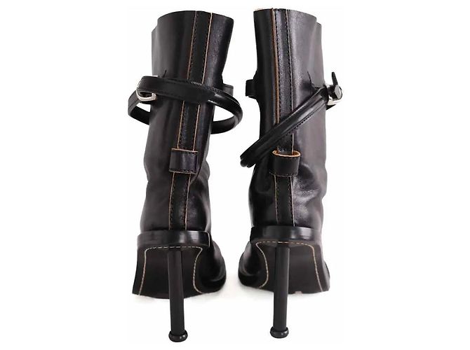 Botas Acne Studios de piel negra con hebilla Negro - vista 2