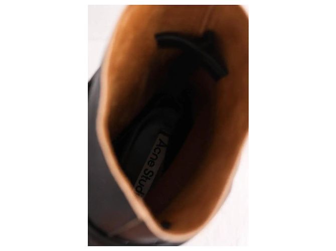 Botas Acne Studios de piel negra con hebilla Negro - vista 5