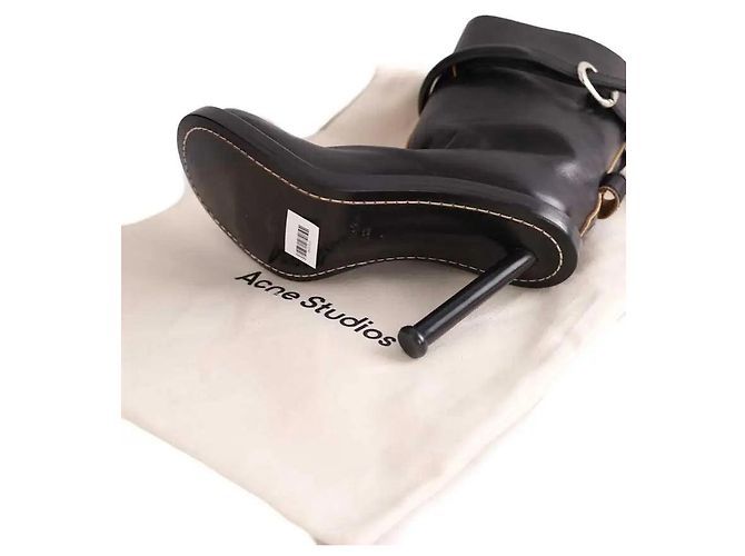 Botas Acne Studios de piel negra con hebilla Negro - vista 6