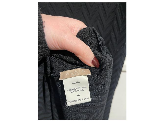 Alaïa Langes Kleid Alaia T.40 Schwarz - Ansicht 6