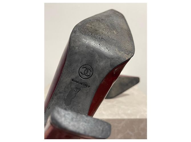Escarpines Chanel bordeaux T.37 Burdeos - vista 8