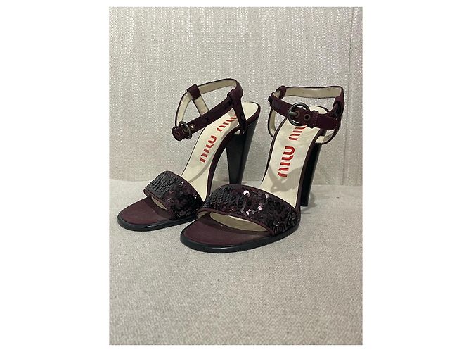 Sandali Miu Miu Prunes T.35 Nuovi Bordò - vista 3