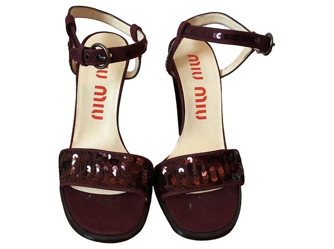 Sandali Miu Miu Prunes T.35 Nuovi Bordò - vista 7